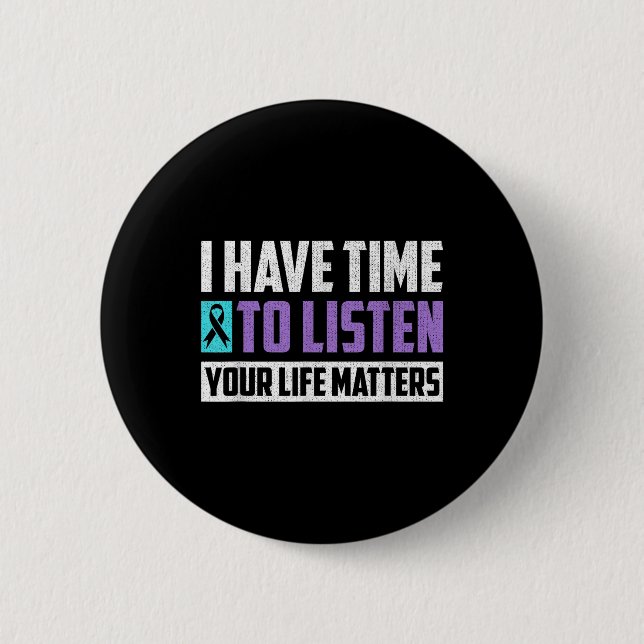 Suicide Prevention Awareness  2 Inch Round Button (Front)