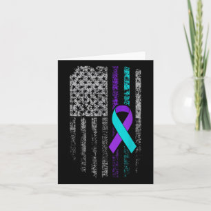 Suicide Prevention Awareness American Flag Ribbon Card