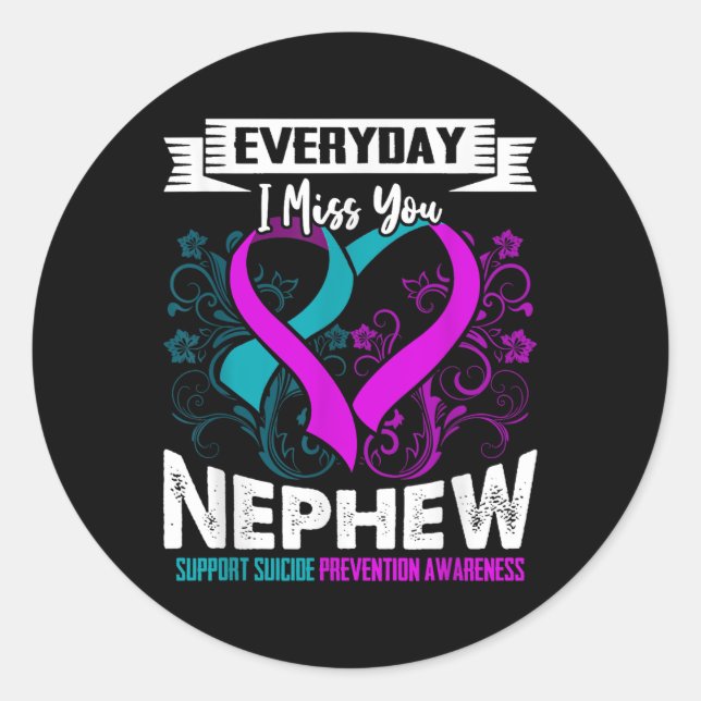 Suicide Prevention Awareness Aunts  Classic Round Sticker (Front)