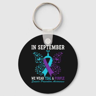 Suicide Prevention Awareness Betterfly Tealand Pur Keychain