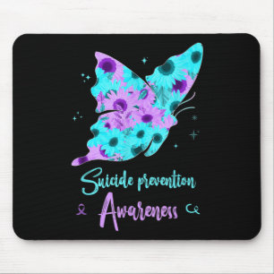 Suicide Prevention Awareness Butterfly Sunflower P Mouse Pad