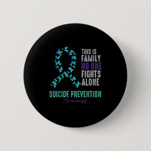 Suicide Prevention Awareness Butterfly Teal Purple 2 Inch Round Button