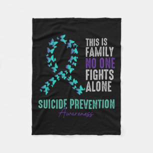 Suicide Prevention Awareness Butterfly Teal Purple Fleece Blanket