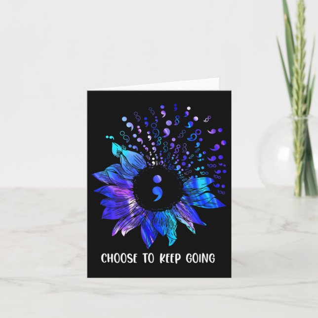 Suicide Prevention Awareness Choose To Keep Going  Card (Front)