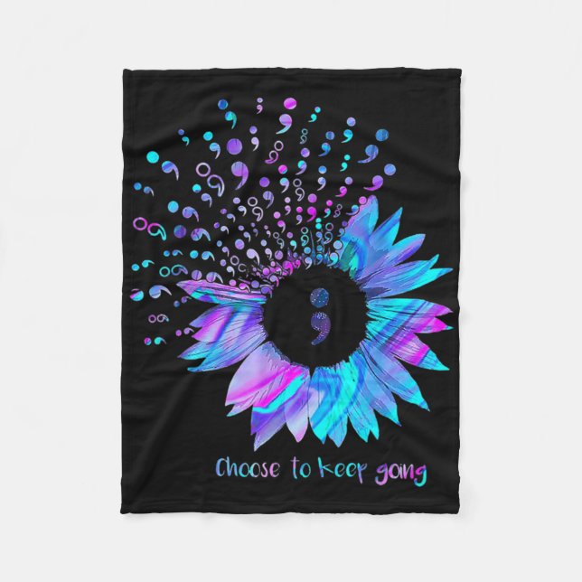 Suicide Prevention Awareness Choose To Keep Going  Fleece Blanket (Front)
