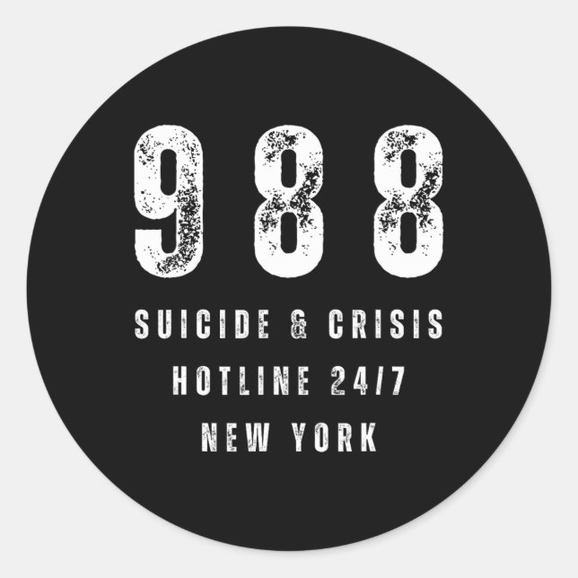 Suicide Prevention Awareness Depression  Classic Round Sticker (Front)