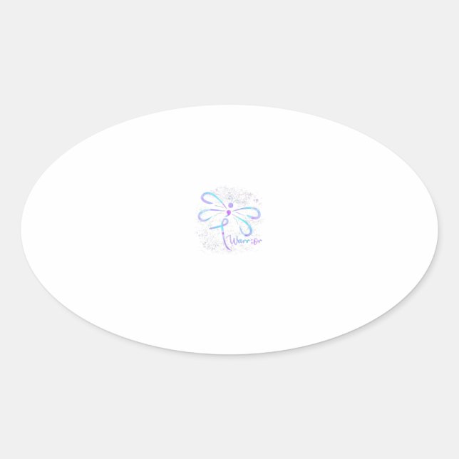 Suicide Prevention Awareness Dragonfly Oval Sticker (Front)