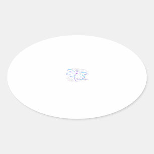 Suicide Prevention Awareness Dragonfly Oval Sticker