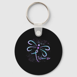 Suicide Prevention Awareness Dragonfly Semicolon Keychain