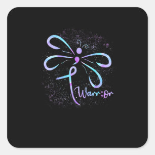 Suicide Prevention Awareness Dragonfly Semicolon Square Sticker