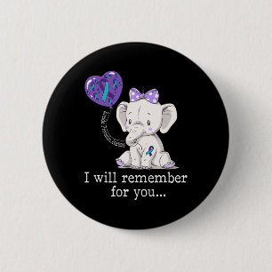 Suicide Prevention Awareness Elephant 2 Inch Round Button