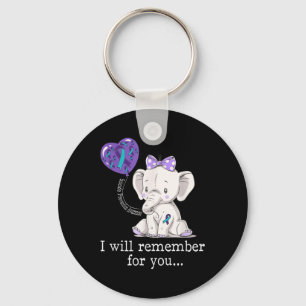 Suicide Prevention Awareness Elephant Keychain