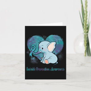 Suicide Prevention Awareness Elephant Lovers Gifts Card