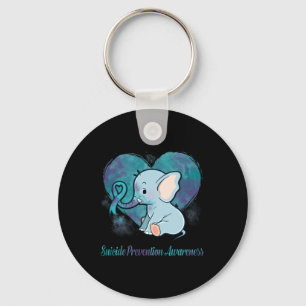 Suicide Prevention Awareness Elephant Lovers Gifts Keychain