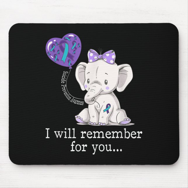 Suicide Prevention Awareness Elephant  Mouse Pad (Front)