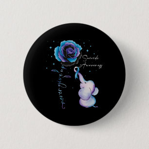 Suicide Prevention Awareness Elephant Sunflower Te 2 Inch Round Button