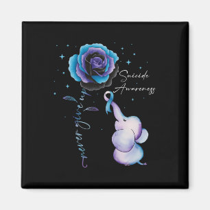 Suicide Prevention Awareness Elephant Sunflower Te Magnet