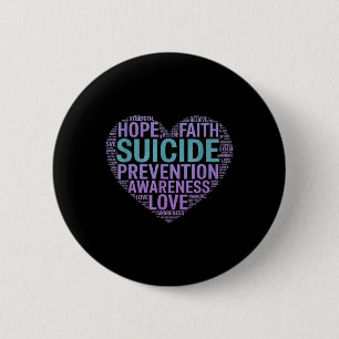 Suicide Prevention Awareness Fight Hope Strong War 2 Inch Round Button