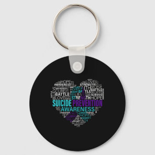 Suicide Prevention Awareness Fight Hope Strong War Keychain