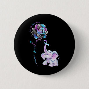 Suicide Prevention Awareness Flower Elephant Ribbo 2 Inch Round Button