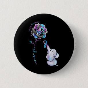 Suicide Prevention Awareness Flower Elephant Ribbo 2 Inch Round Button