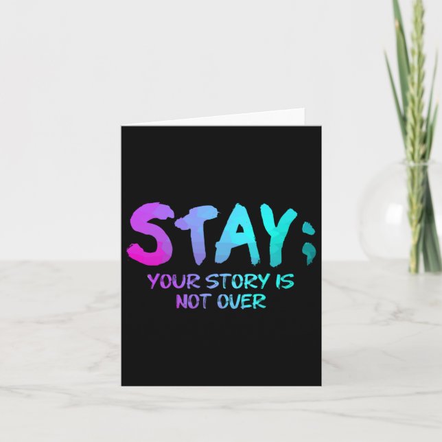 Suicide Prevention Awareness Gift Teal Purple Semi Card (Front)