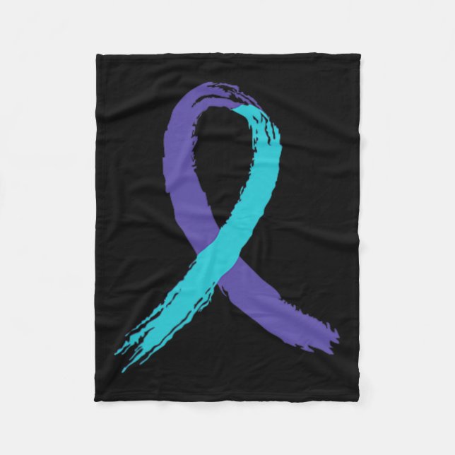 Suicide Prevention Awareness Grandpa Usa Flag Byck Fleece Blanket (Front)