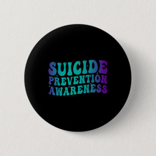 Suicide Prevention Awareness Groovy Teal Purple Ri 2 Inch Round Button