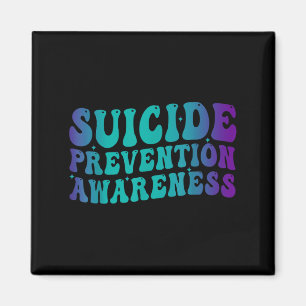Suicide Prevention Awareness Groovy Teal Purple Ri Magnet