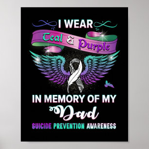 Suicide Prevention Awareness I Wear Teal & Pur Poster