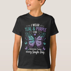 Suicide Prevention Awareness I Wear Teal And Purpl T-Shirt