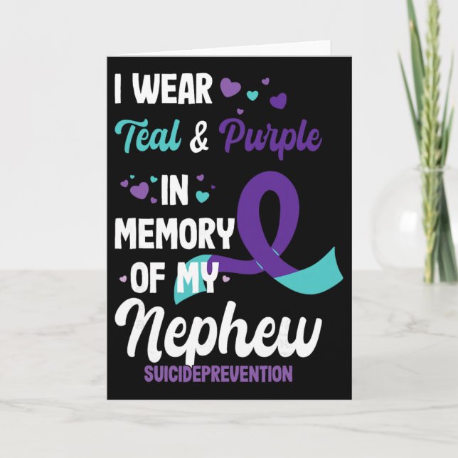 Suicide Prevention Awareness In Memory Of Nephew  Card (Front)
