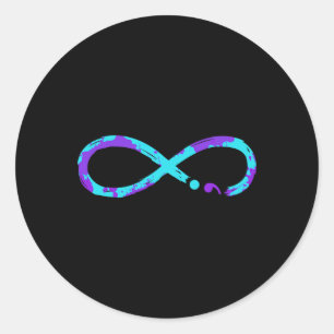 Suicide Prevention Awareness Infinity Sign Classic Round Sticker
