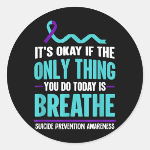 Suicide Prevention Awareness Men Women Suicide Classic Round Sticker