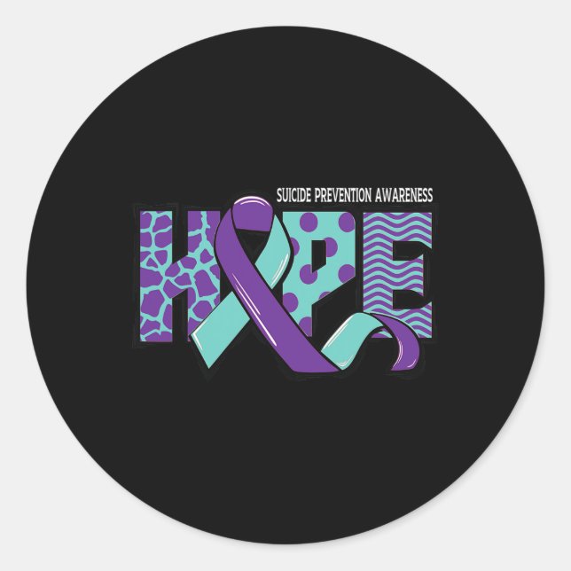 Suicide Prevention Awareness Mental Health Message Classic Round Sticker (Front)