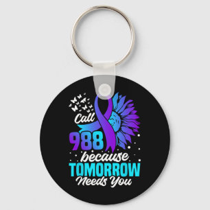 Suicide Prevention Awareness Mental Health Ribbon  Keychain