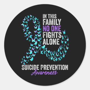 Suicide Prevention Awareness Month Butterflies Tea Classic Round Sticker