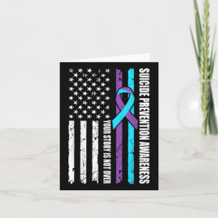 Suicide Prevention Awareness Month Flag Teal & Card