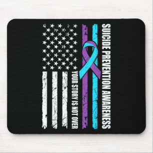 Suicide Prevention Awareness Month Flag Teal & Mouse Pad