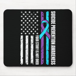 Suicide Prevention Awareness Month Flag Teal & Mouse Pad