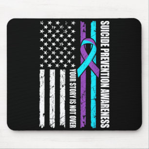 Suicide Prevention Awareness Month Flag Teal Mouse Pad