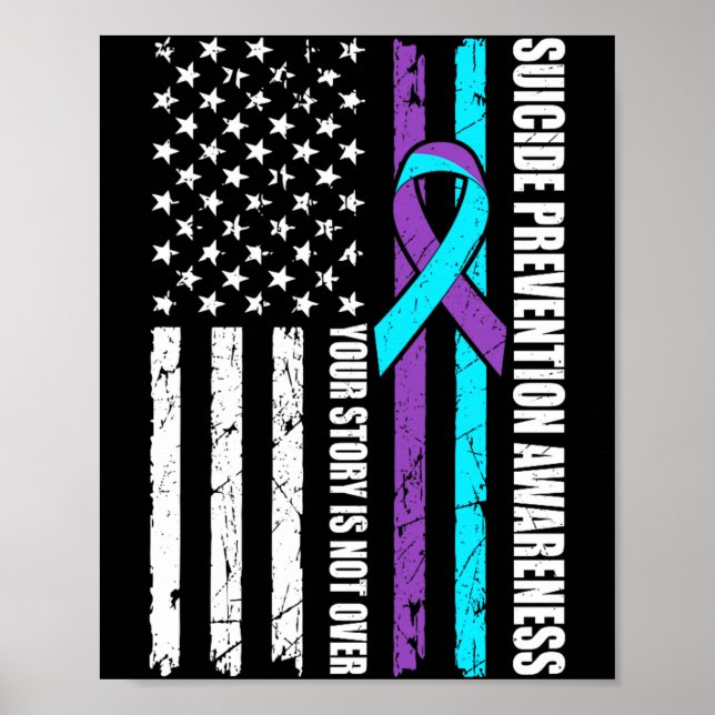 Suicide Prevention Awareness Month Flag Teal Poster (Front)