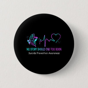 Suicide Prevention Awareness Month Gift Butterfly 2 Inch Round Button