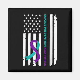 Suicide Prevention Awareness Month Ribbon American Magnet