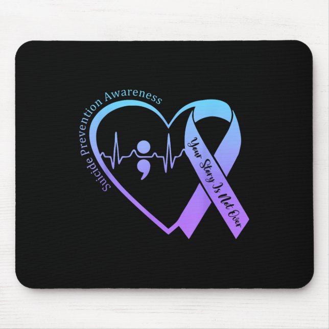 Suicide Prevention Awareness Month Teal &amp; Purp Mouse Pad (Front)