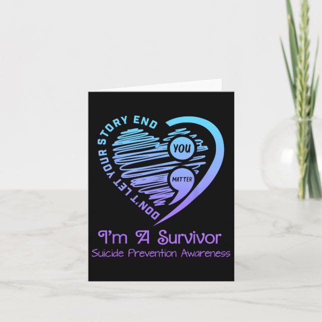 Suicide Prevention Awareness Month Teal And Purple Card (Front)