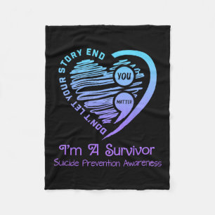 Suicide Prevention Awareness Month Teal And Purple Fleece Blanket