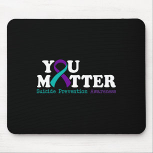 Suicide Prevention Awareness Month Teal Purple Rib Mouse Pad