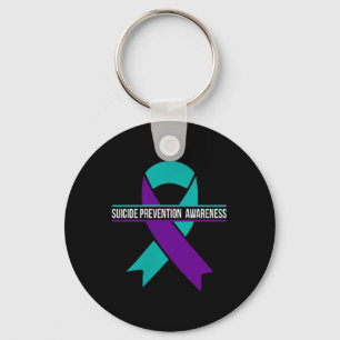 Suicide Prevention Awareness Month Teal Purple Sma Keychain