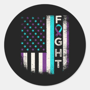 Suicide Prevention Awareness Month Us American Fla Classic Round Sticker